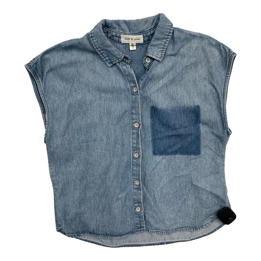 Top Sleeveless By Cloth & Stone In Blue Denim, Size:S