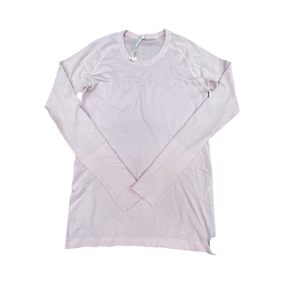 Athletic Top Ls Crewneck By Lululemon In Pink, Size:10