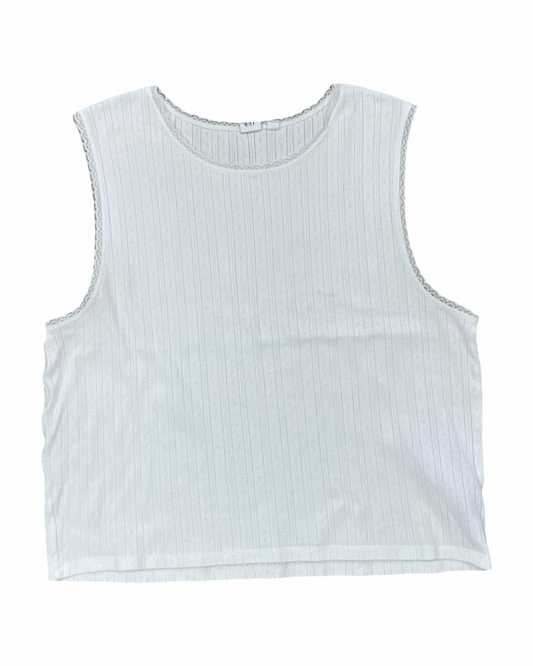 Top Sleeveless By Gap In White, Size:1X