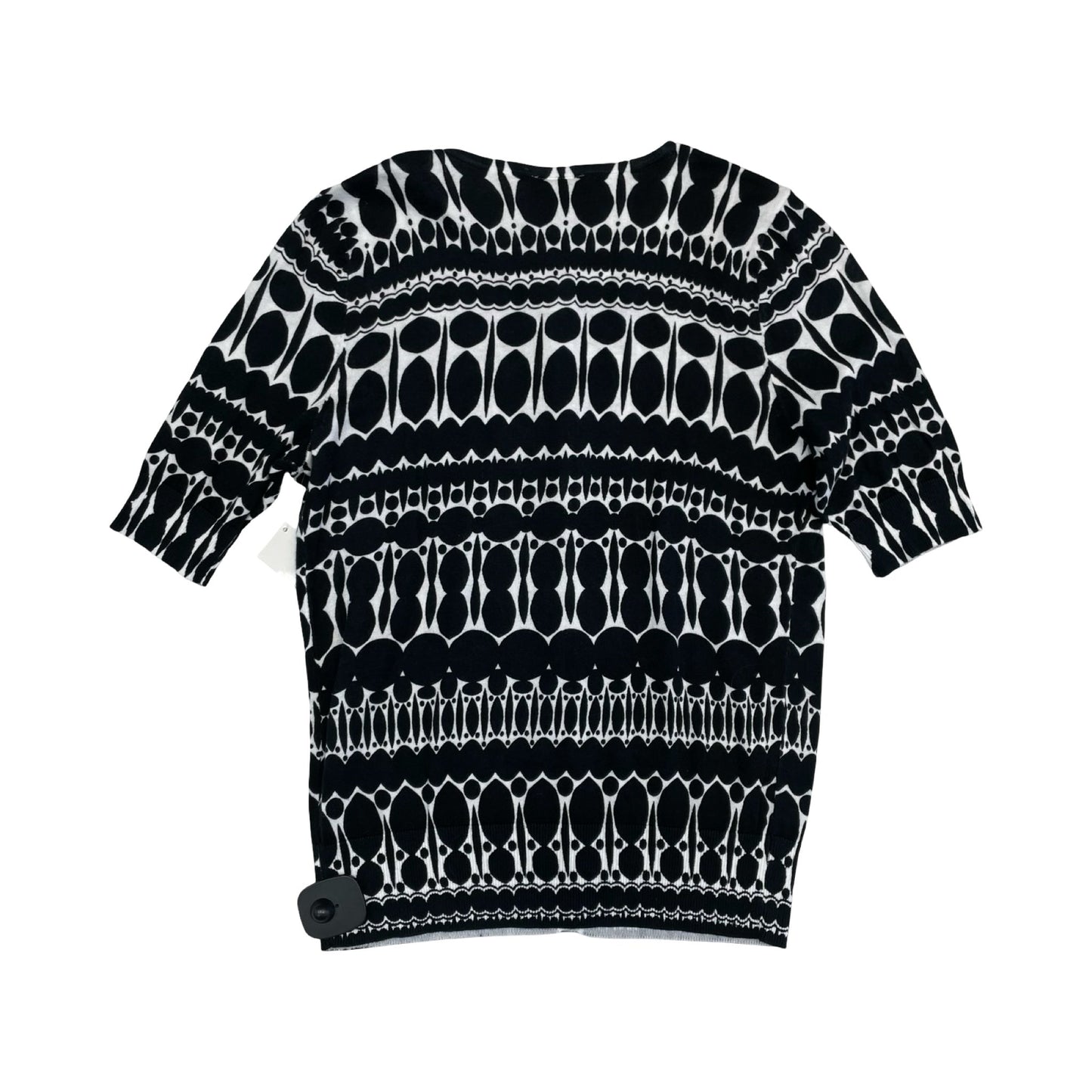 Sweater Cardigan By Ann Taylor In Black & White, Size:S