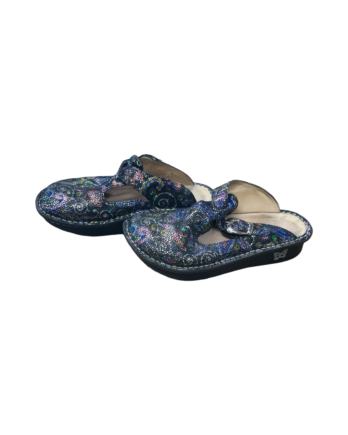Shoes Flats By Alegria In Black & Blue, Size:6