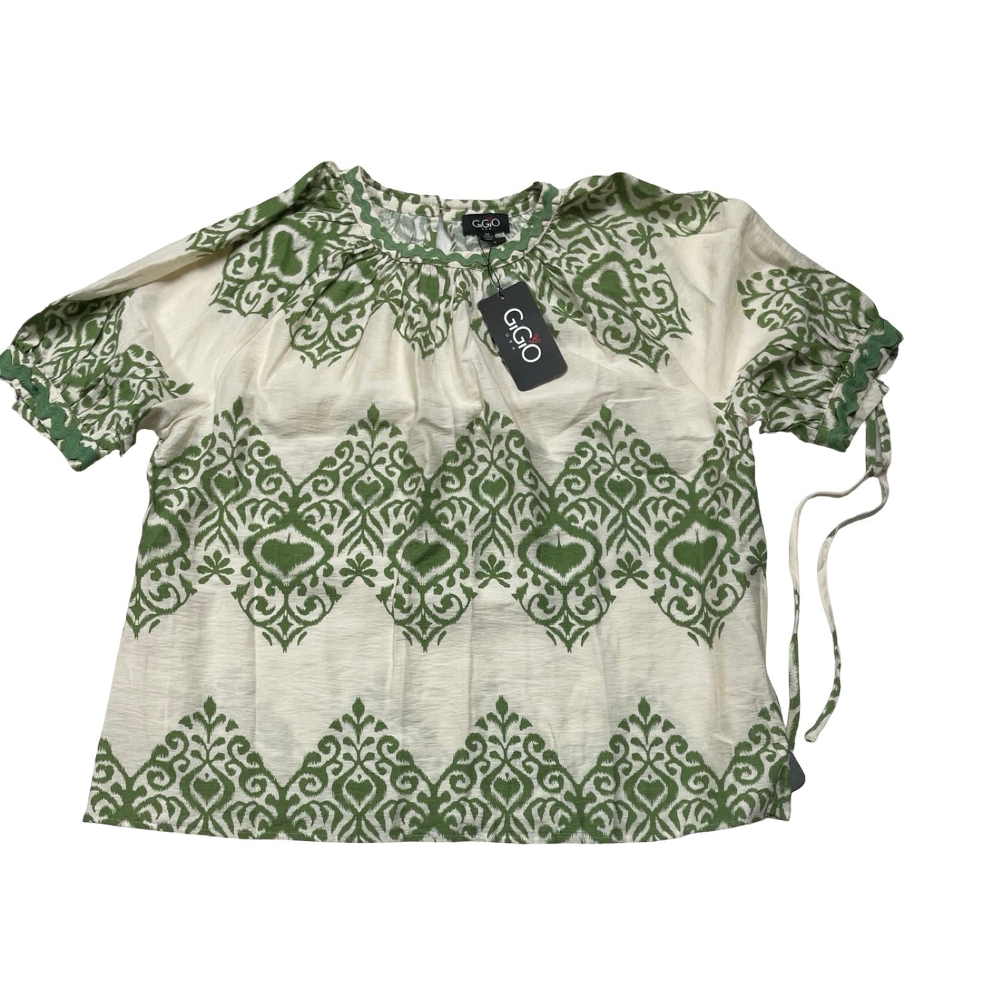 Top Ss By Gigio In Cream & Green, Size:M