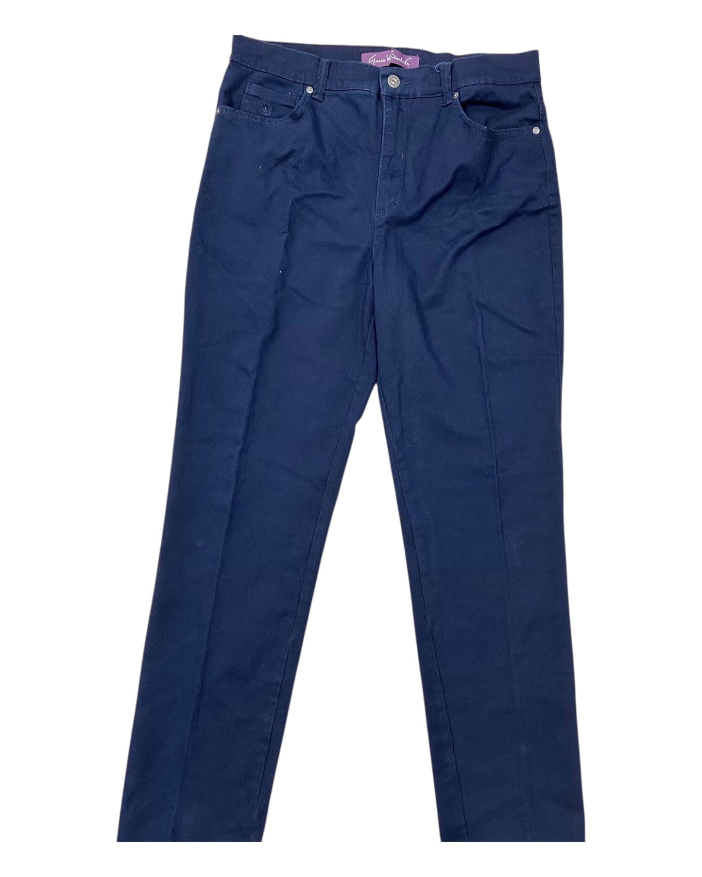 Jeans Straight By Gloria Vanderbilt In Navy, Size:12