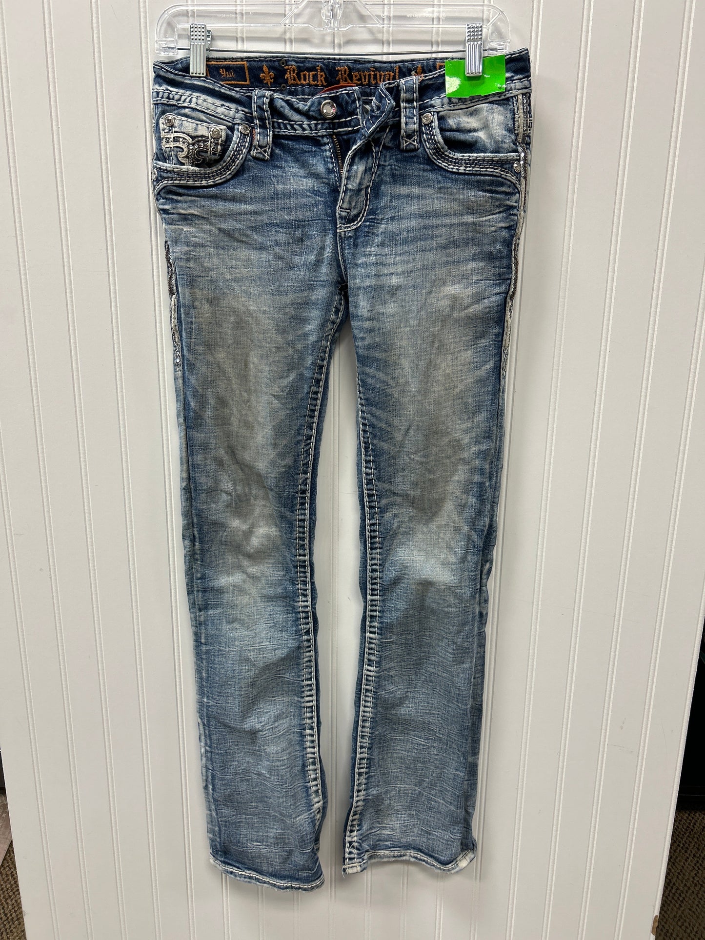 Jeans Boot Cut By Rock Revival In Blue Denim, Size:2