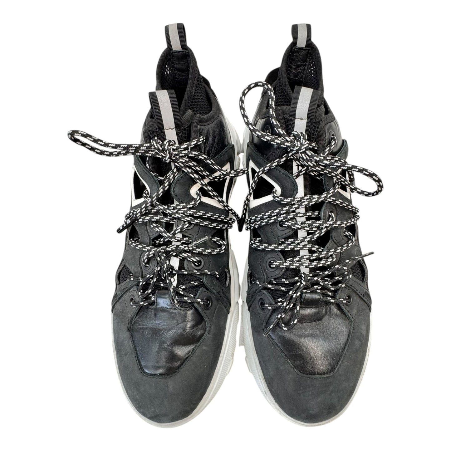 Shoes Luxury Designer By Alexander Mcqueen In Black & White, Size:9