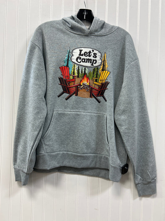Sweatshirt Hoodie By Clothes Mentor In Grey, Size:L