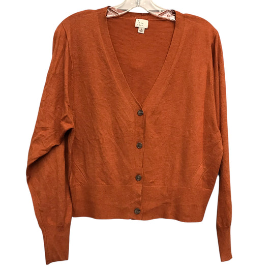 Sweater Cardigan By A New Day In Orange, Size:M