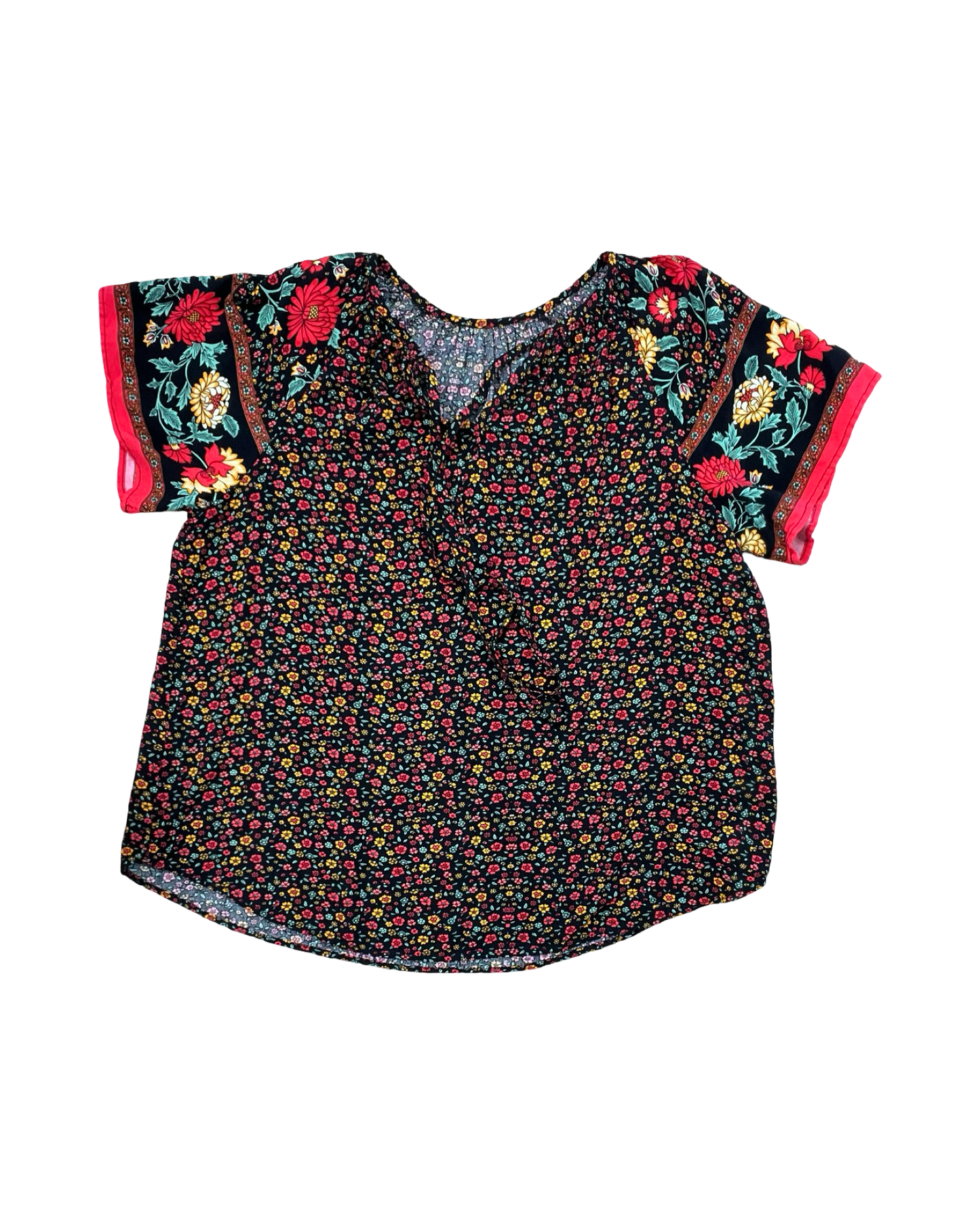 Top Ss By Clothes Mentor In Black & Red, Size:M
