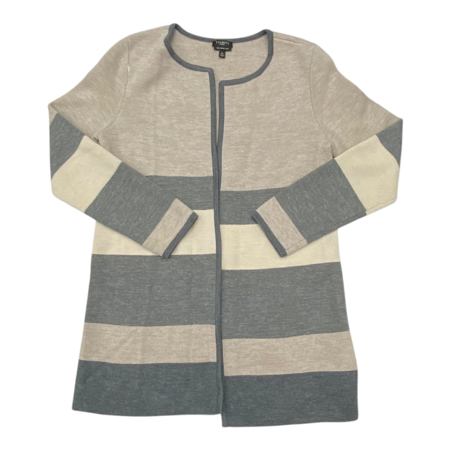 Sweater Cardigan By Talbots In Striped Pattern, Size:Sp