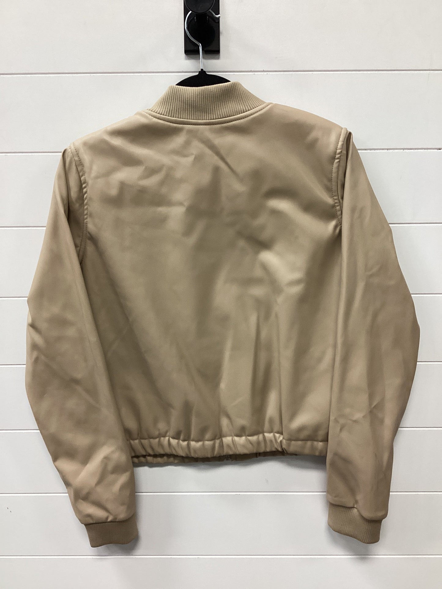 Jacket Moto By Active Usa In Cream, Size:L