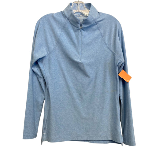 Athletic Sweatshirt Collar By Peter Millar In Blue, Size:M