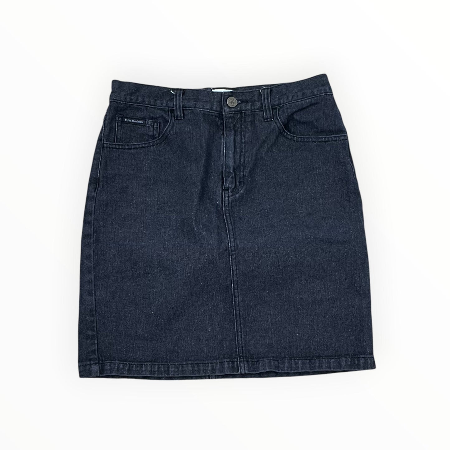 Skirt Mini & Short By Calvin Klein In Black Denim, Size:2