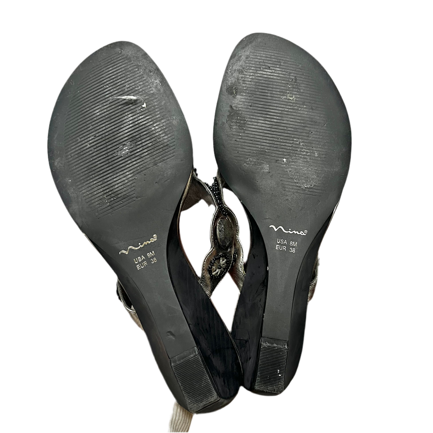 Shoes Heels Wedge By Nina In Silver, Size: 8