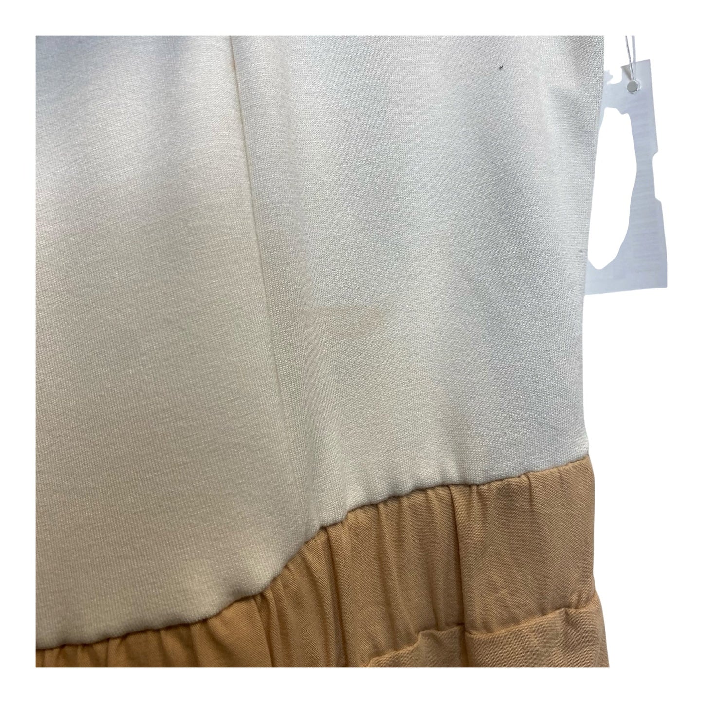 Dress Casual Maxi By Anthropologie In Cream & Tan, Size: L