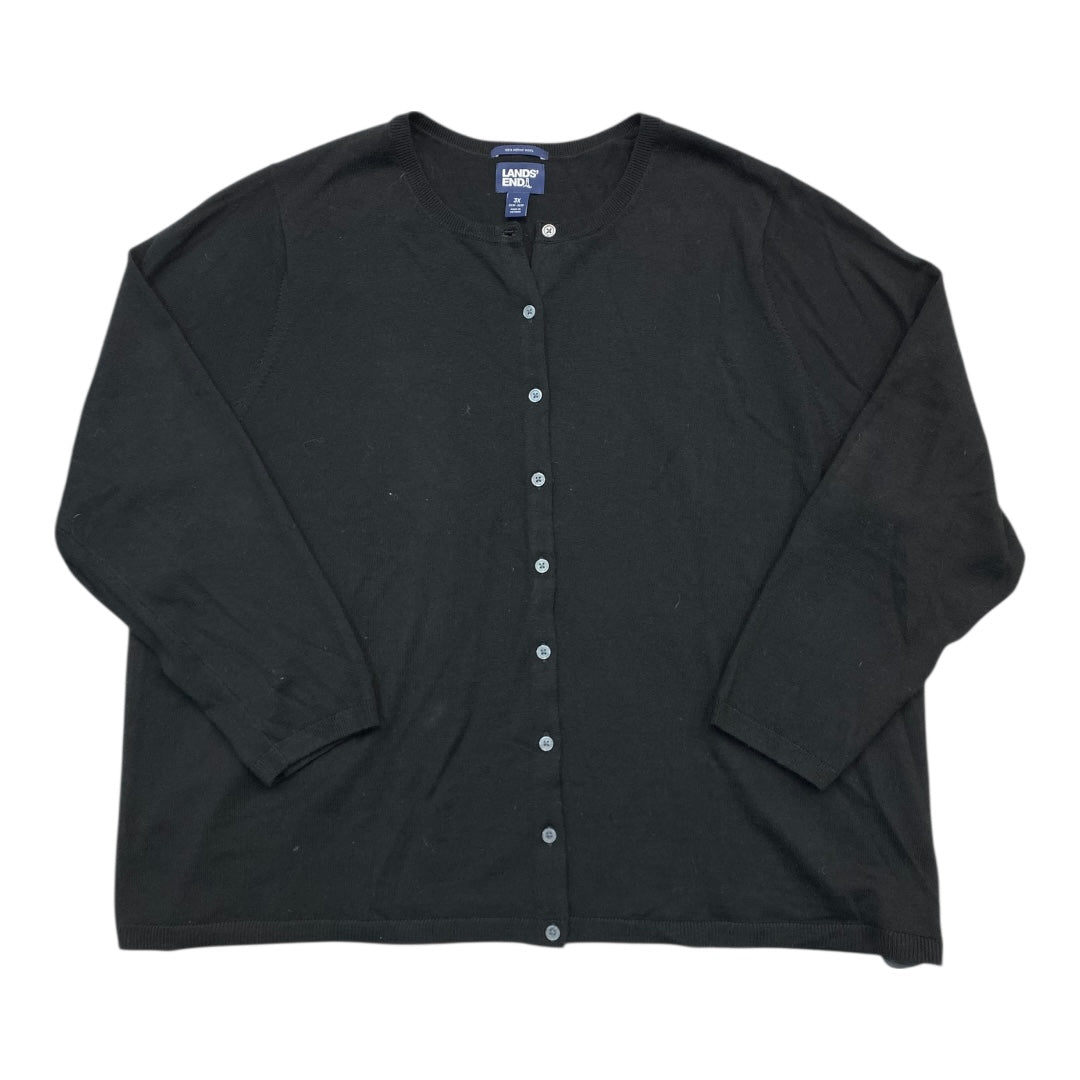 Sweater Cardigan By Lands End In Black, Size:3X