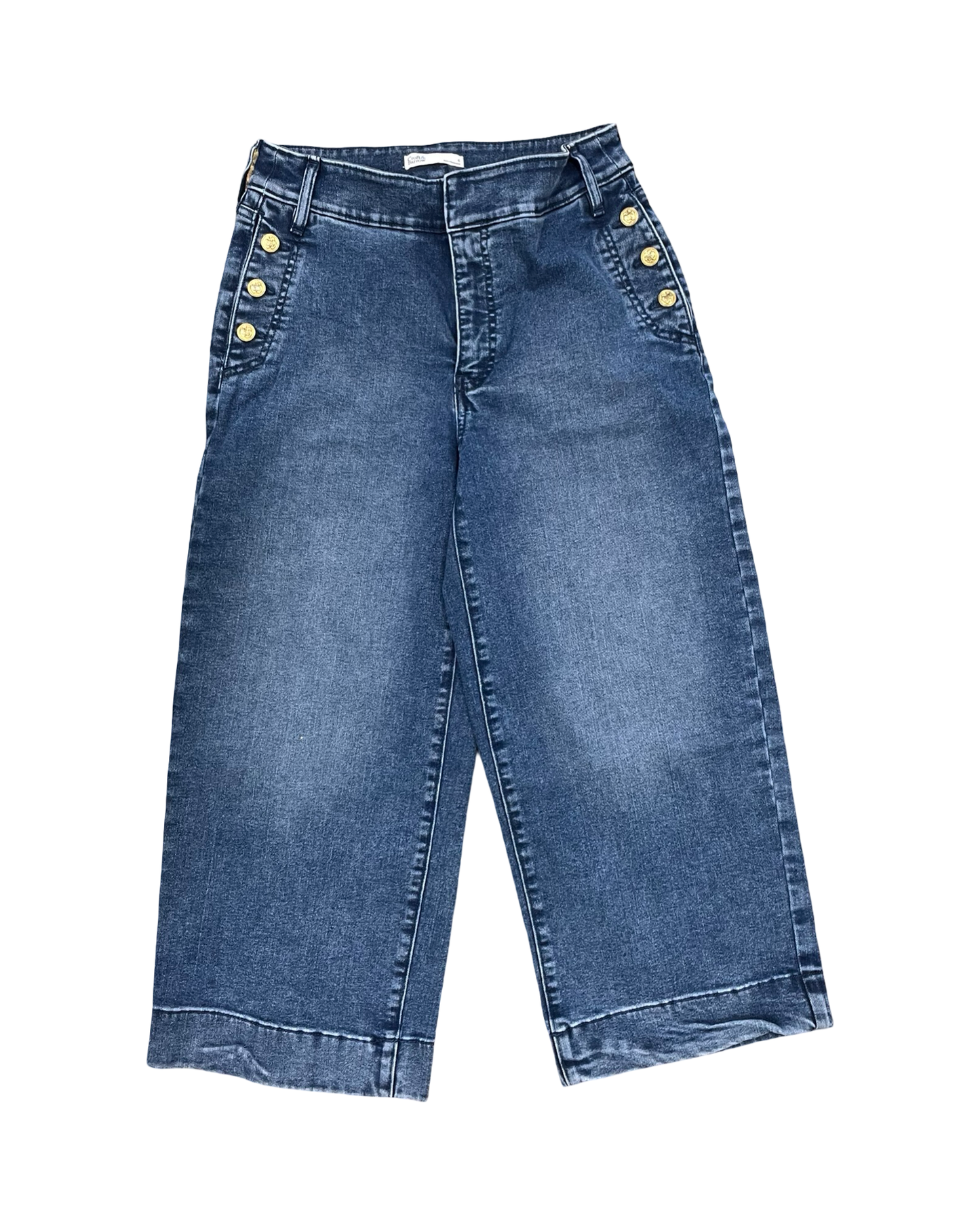 Jeans Cropped By Croft And Barrow In Blue Denim, Size:6