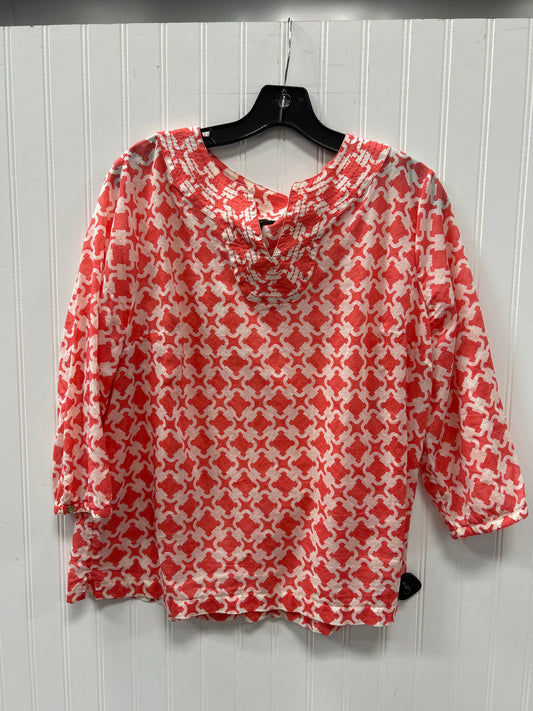 Top Ls By Talbots In Orange & White, Size:Xlp