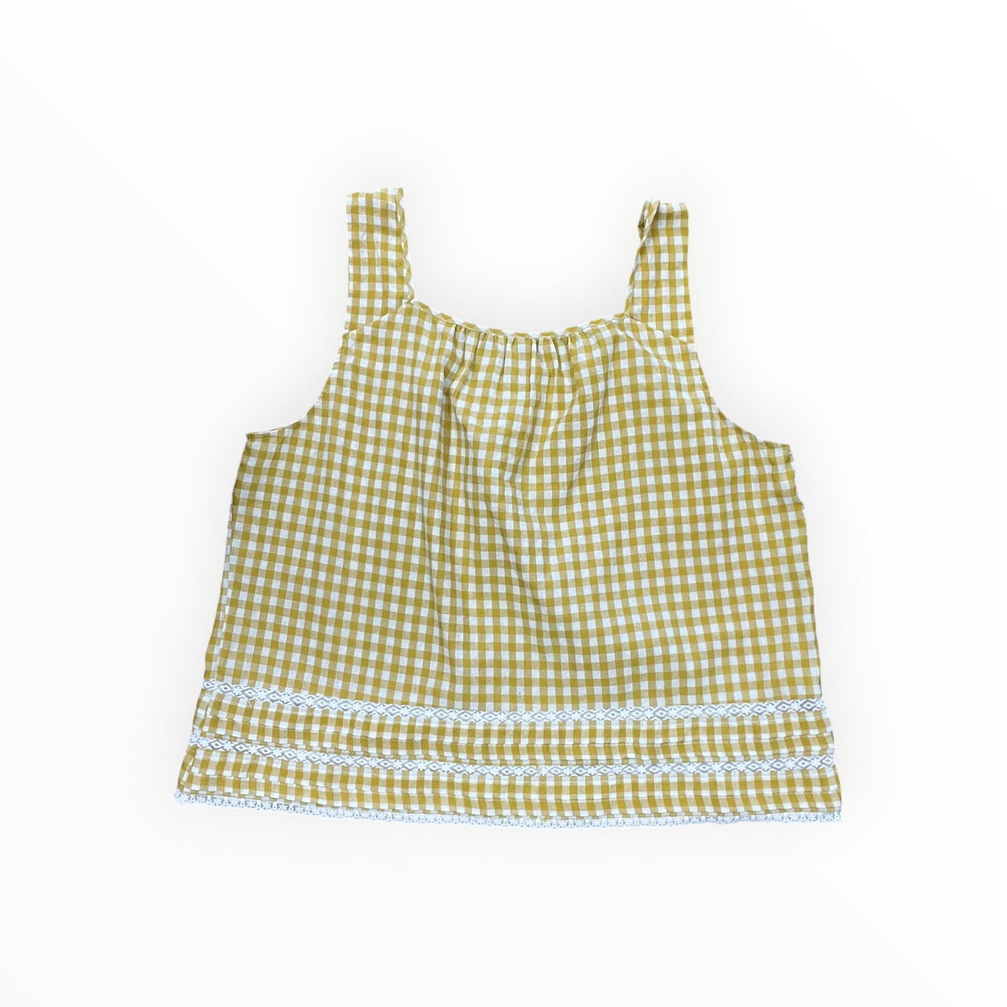 Top Sleeveless By Daniel Rainn In Cream & Yellow, Size:1X