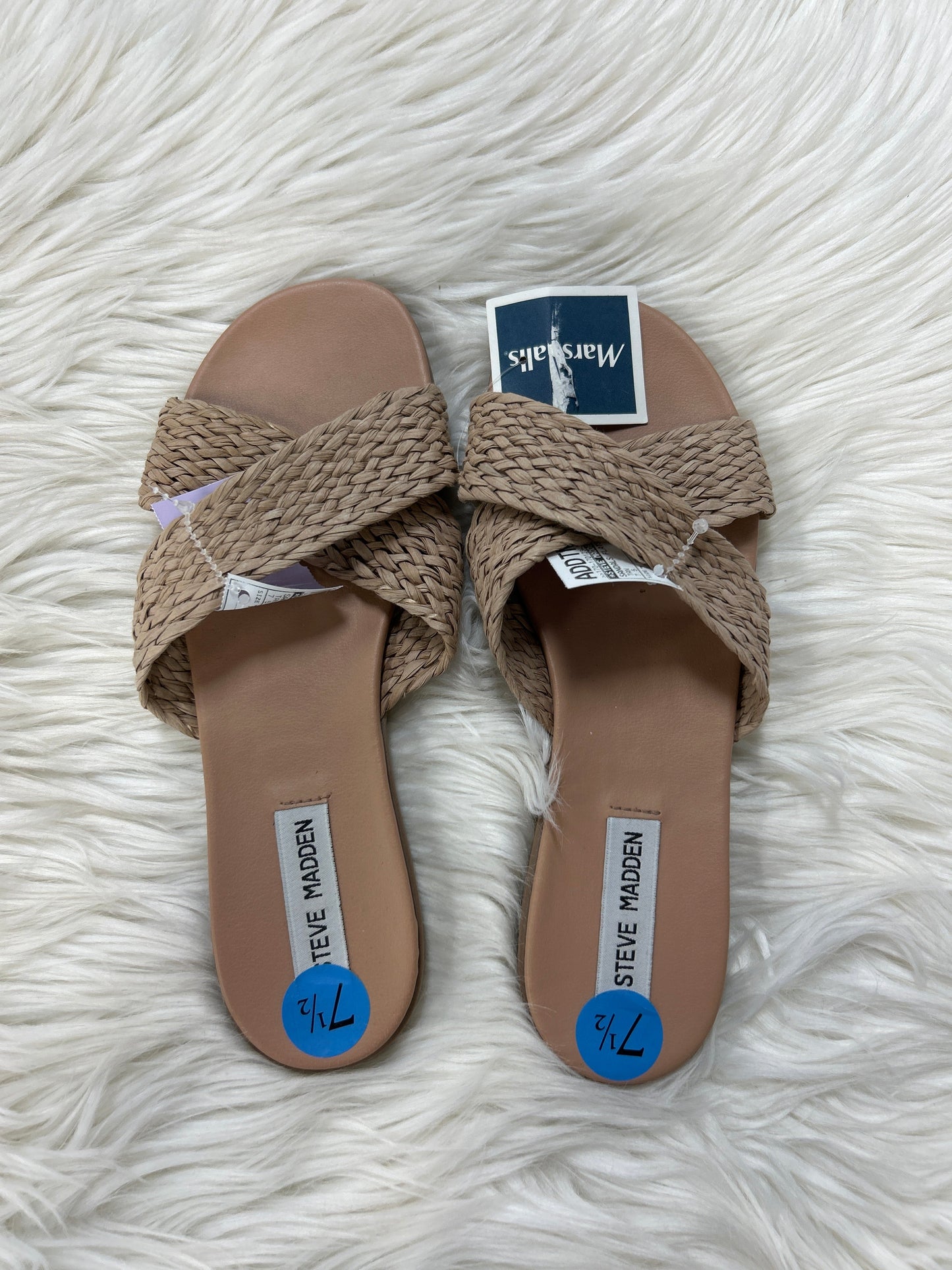 Sandals Flats By Steve Madden In Tan, Size:7.5