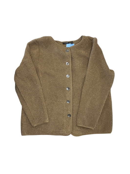 Jacket Faux Fur & Sherpa By Susan Graver In Brown, Size:Xl