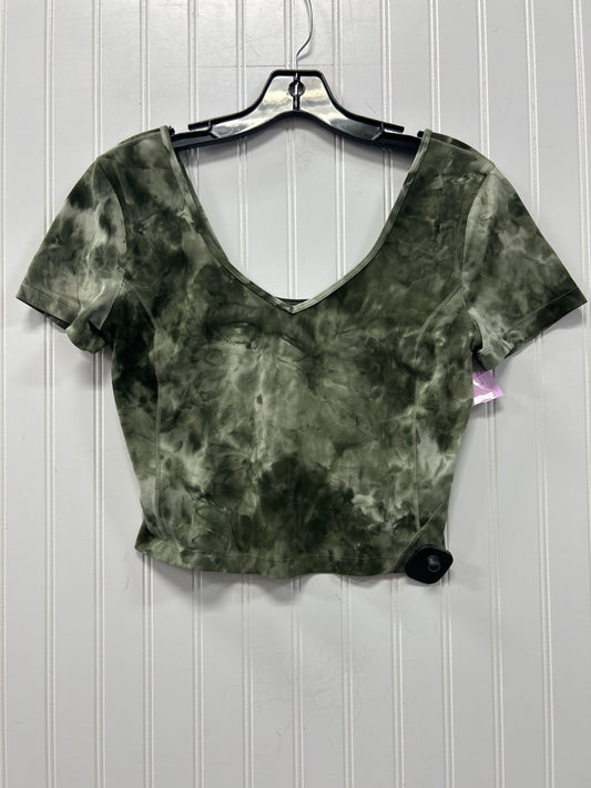 Athletic Top Ss By Lululemon In Green, Size:8