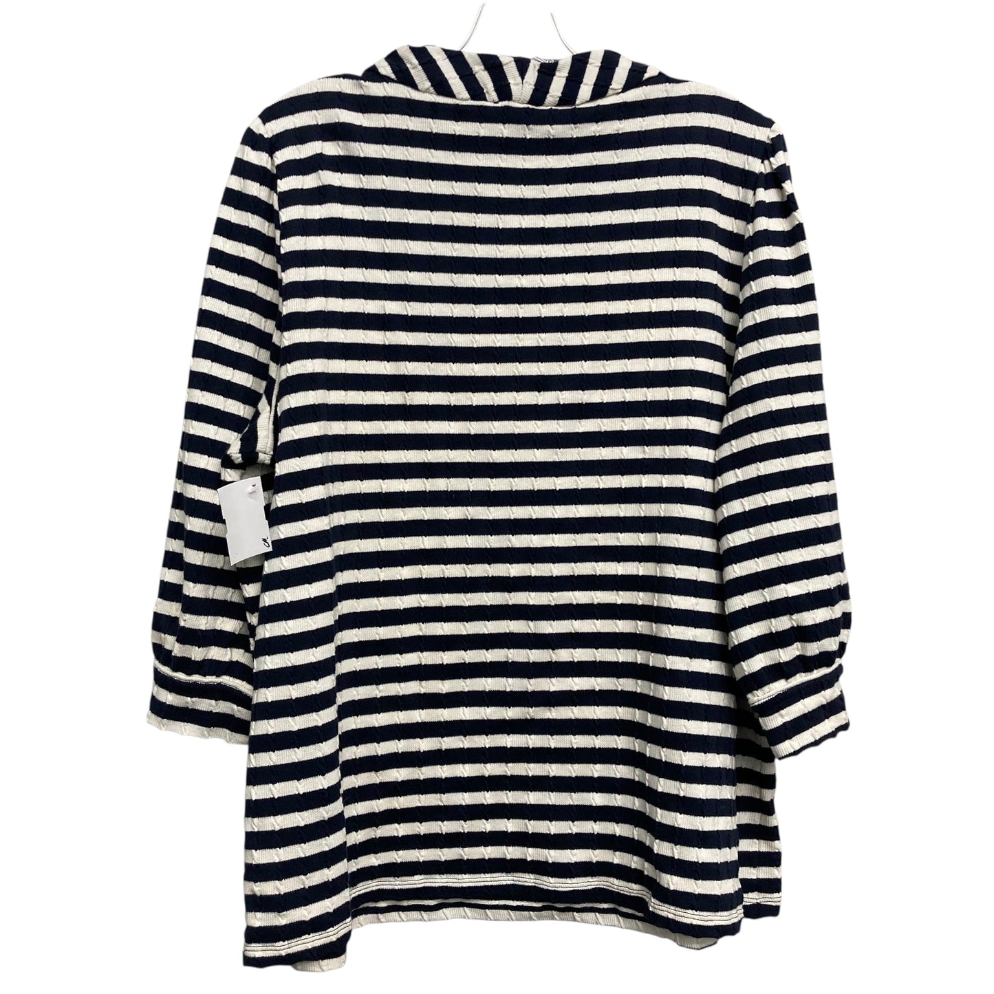 Top 3/4 Sleeve By Talbots In Blue & White, Size:1X