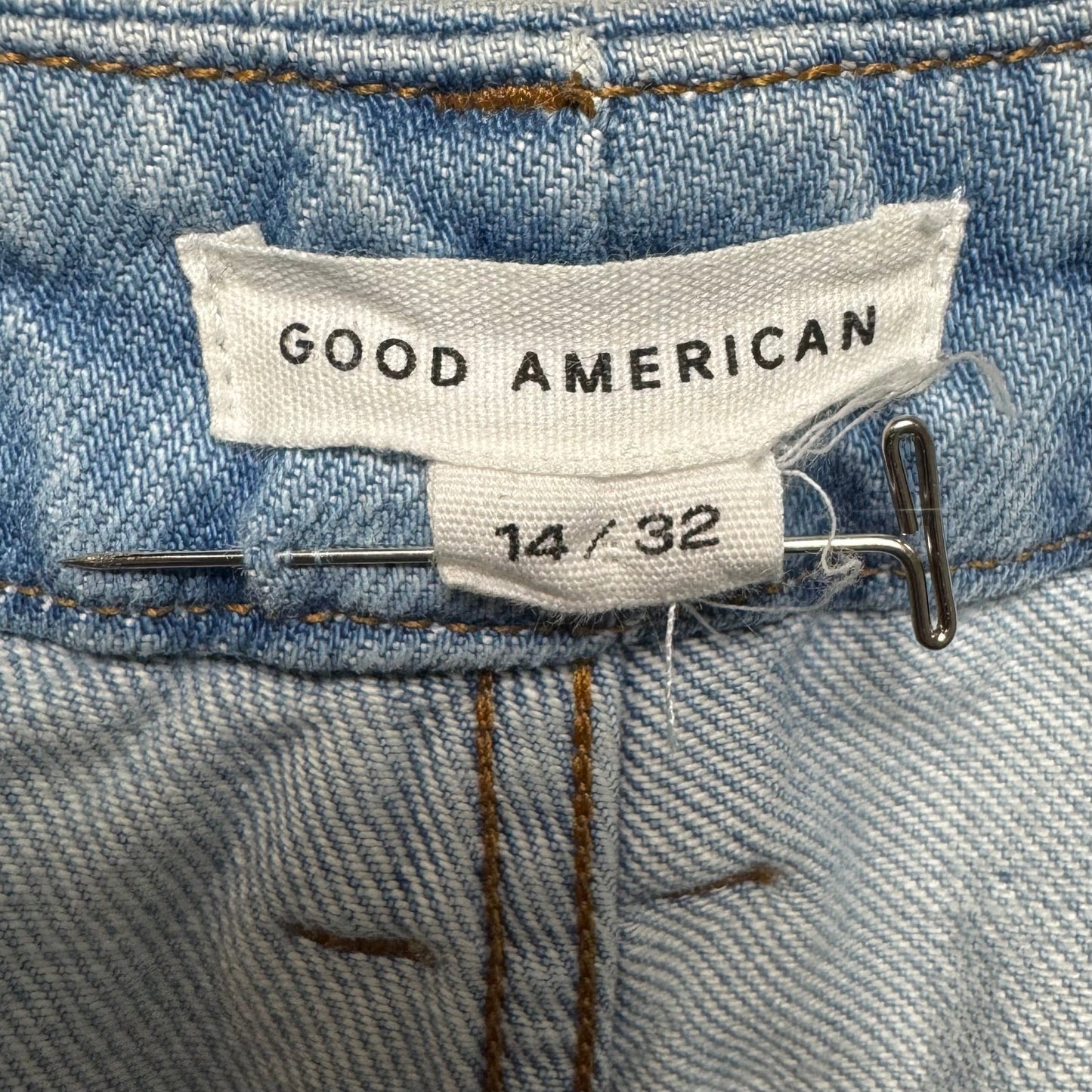 90’s Straight Duster Jeans By Good American In Blue Denim, Size: 14/32