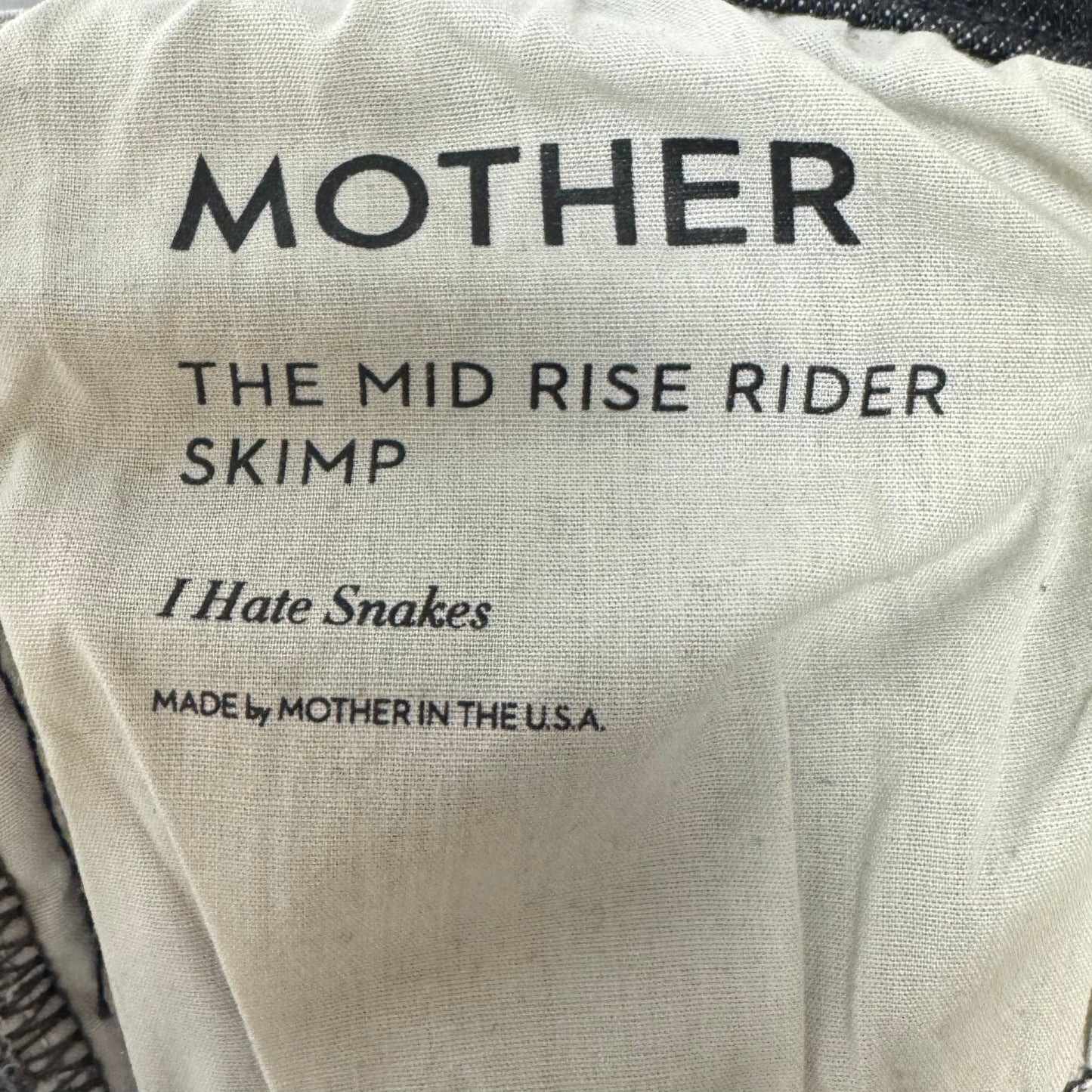 Mid Rise Rider Skimp Jeans By Mother In Grey Denim, Size: 14/32