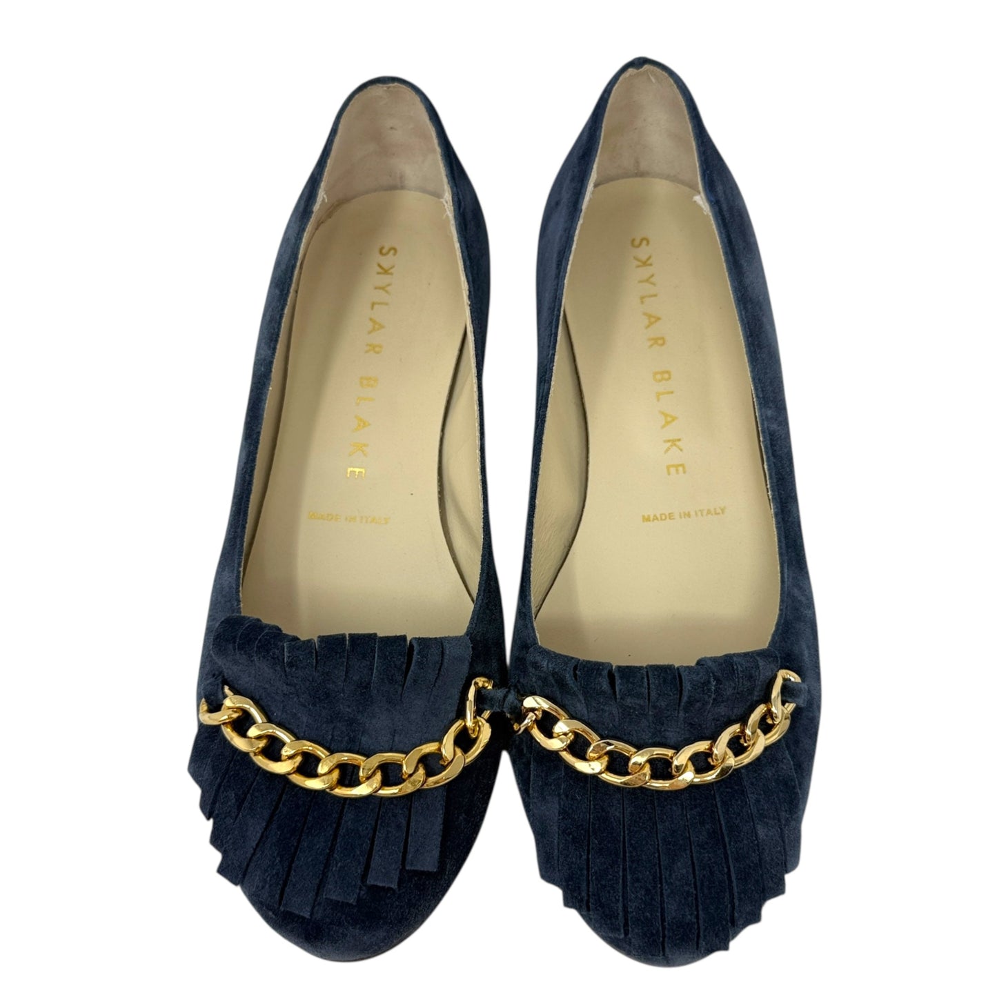 Kiltie & Chain Smoking Slippers By Skylar Blake In Navy, Size: 7.5