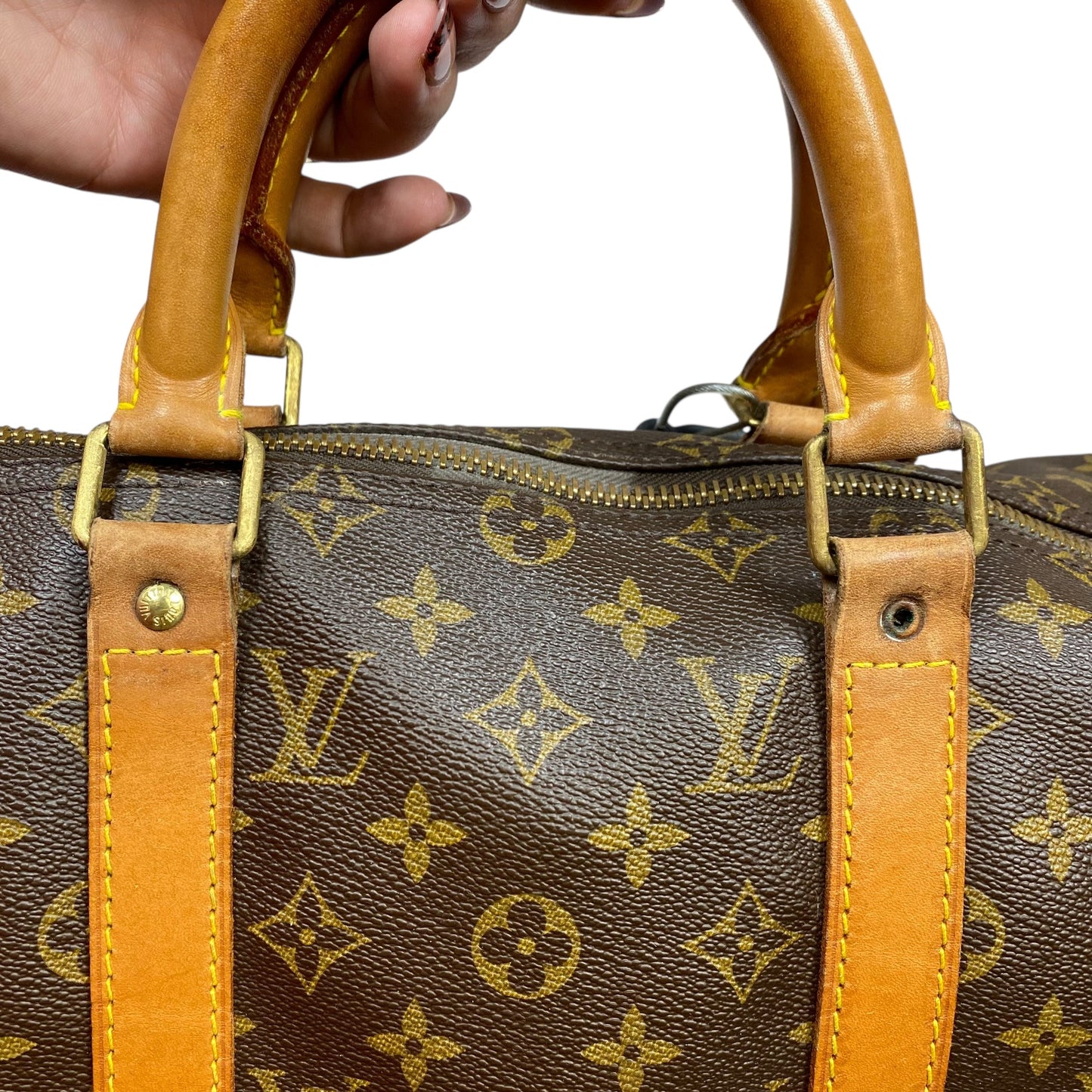 Duffle And Weekender Luxury Designer By Louis Vuitton In Brown, Size:Medium