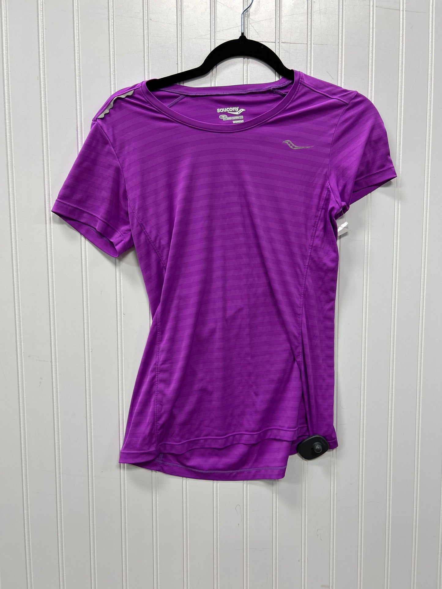Athletic Top Ss By Saucony In Purple, Size:M