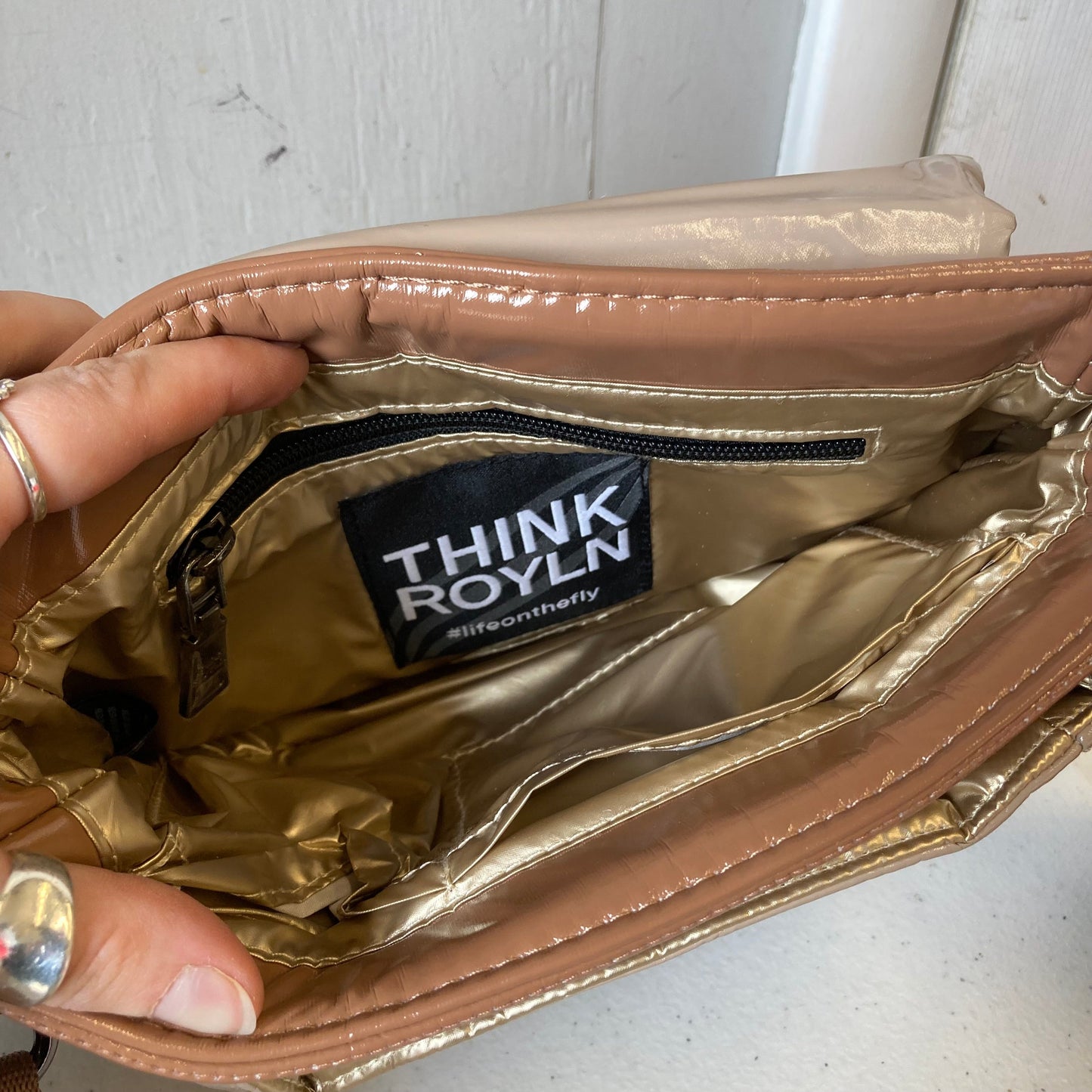Handbag By Think Royln In Tan, Size:Small