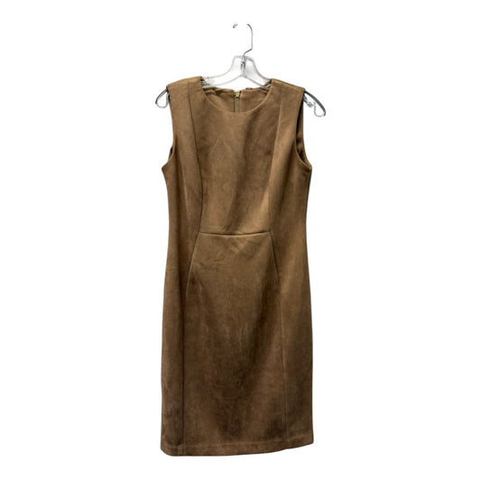 Dress Casual Midi By Calvin Klein In Tan, Size:S