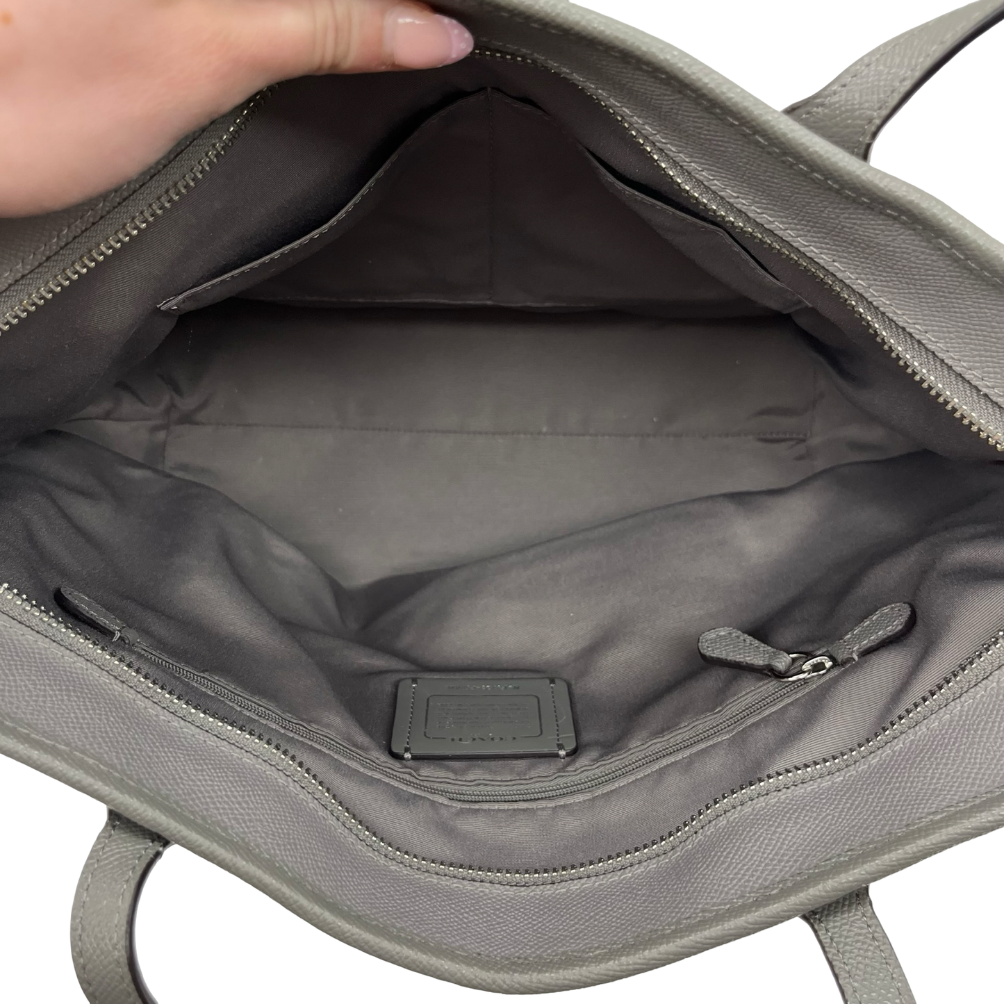 Handbag Designer By Coach In Grey, Size:Medium