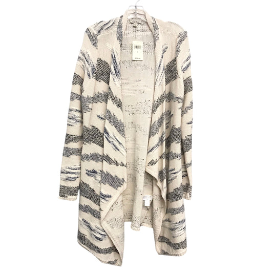 Sweater Cardigan By Lucky Brand In Cream & Grey, Size:L