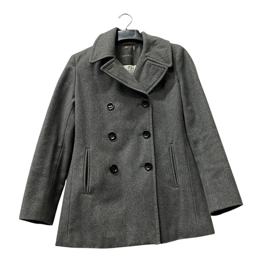 Coat Peacoat By Calvin Klein In Grey, Size:S