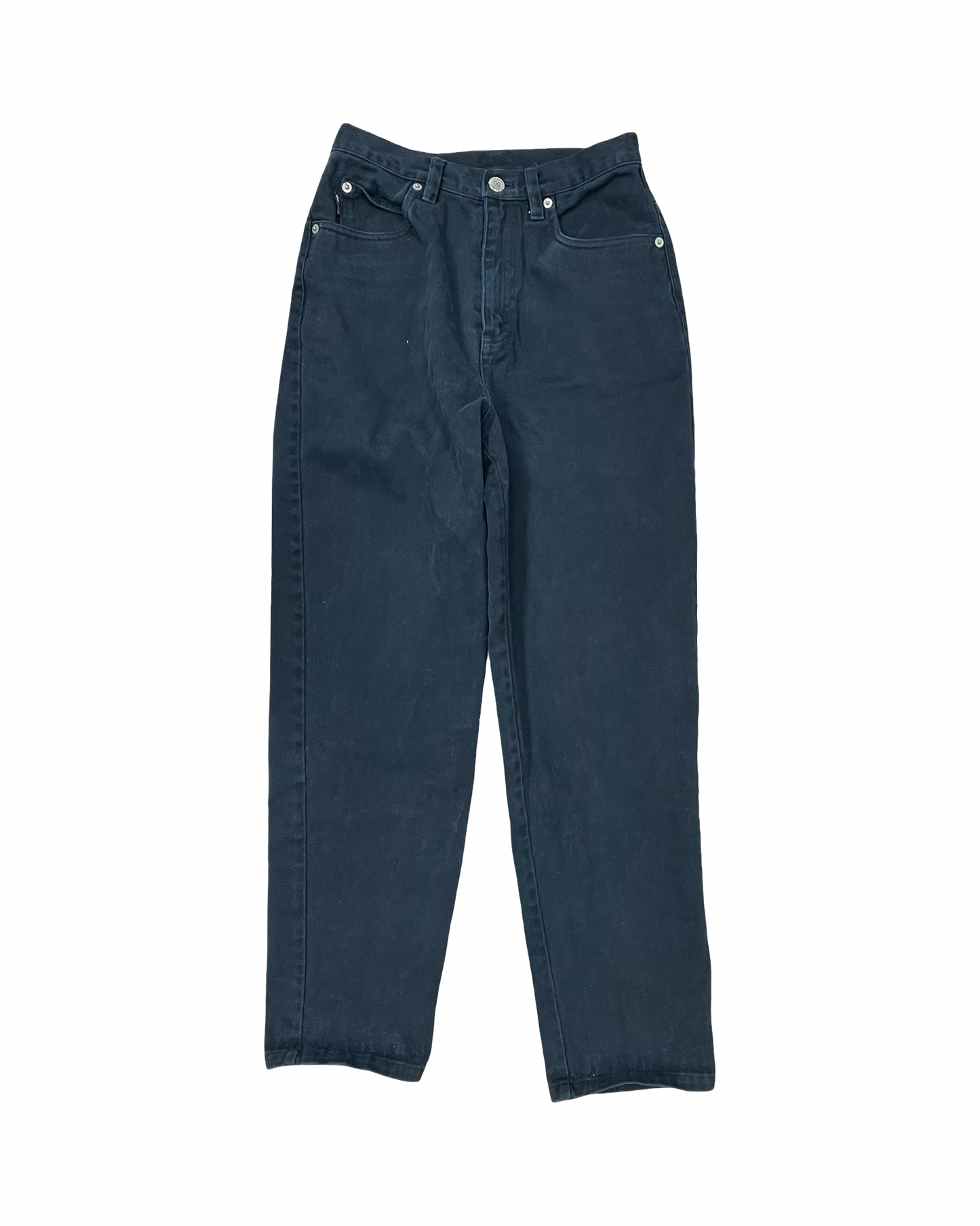 Jeans Straight By Lauren By Ralph Lauren In Black Denim, Size:6P