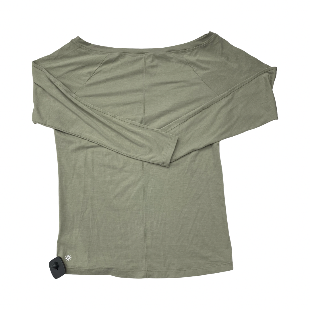 Athletic Top Ls Crewneck By Athleta In Green, Size:M