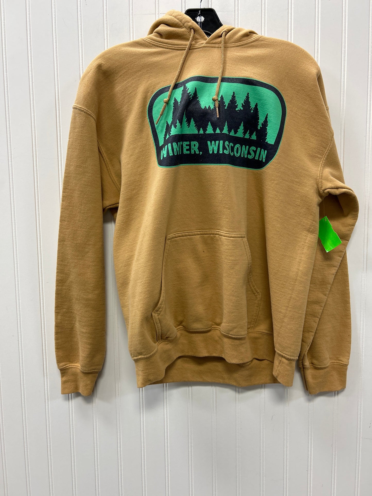 Sweatshirt Hoodie By Gildan In Tan, Size:M