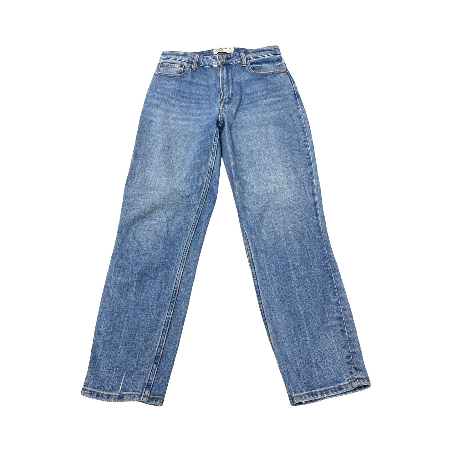 Jeans Straight By Abercrombie And Fitch In Blue Denim, Size:4