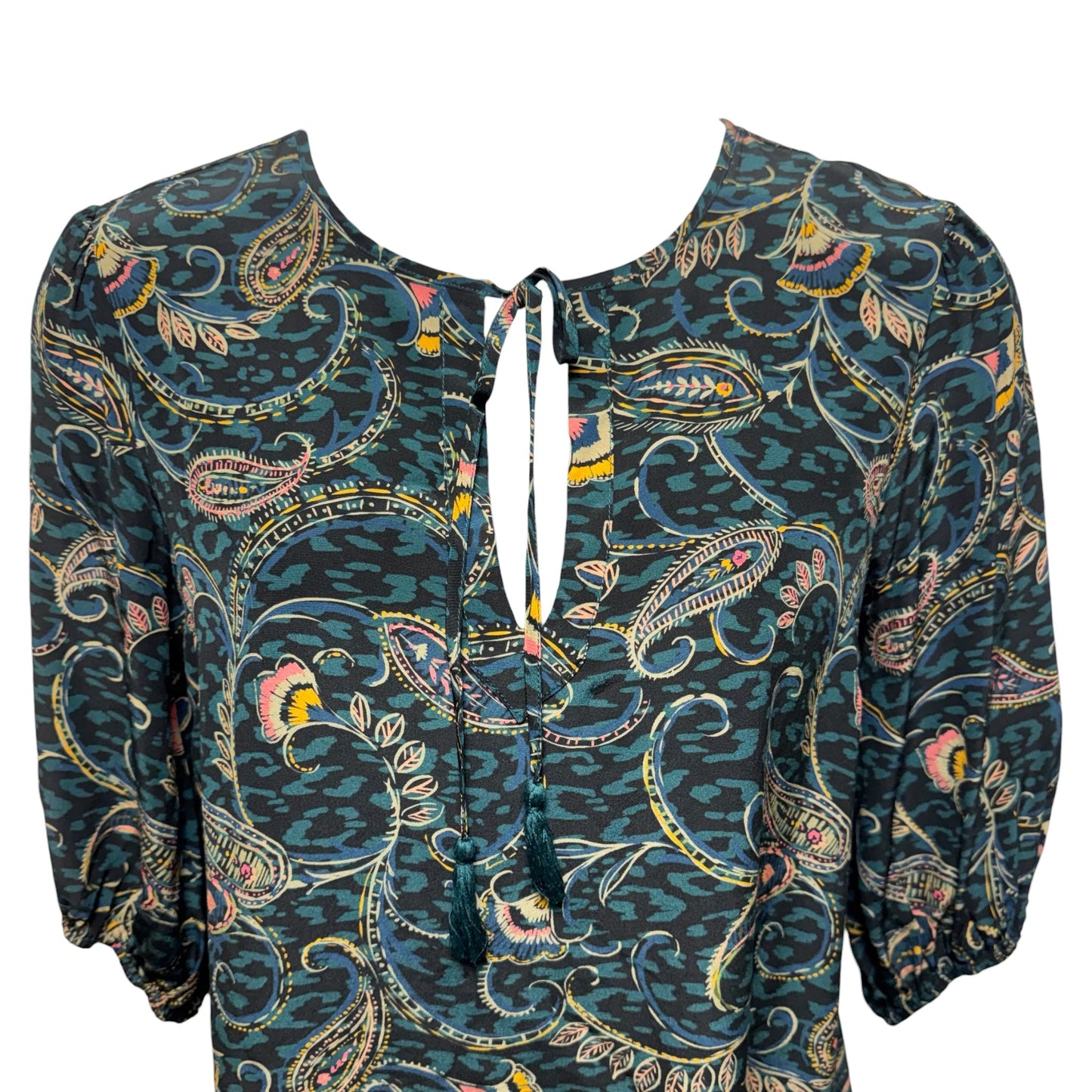 Jade Marzanna Shift Silk Dress By Johnny Was In Paisley Print, Size: M