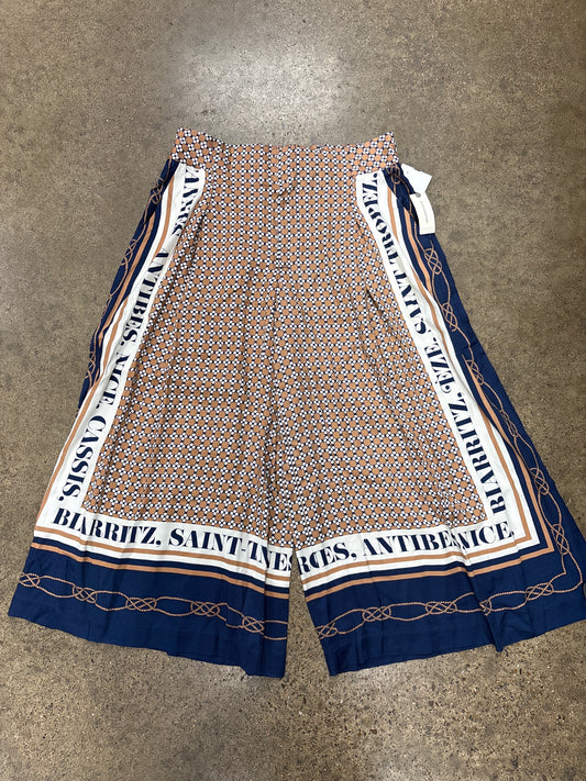 Pants Wide Leg By Maeve In Blue & Tan, Size:M