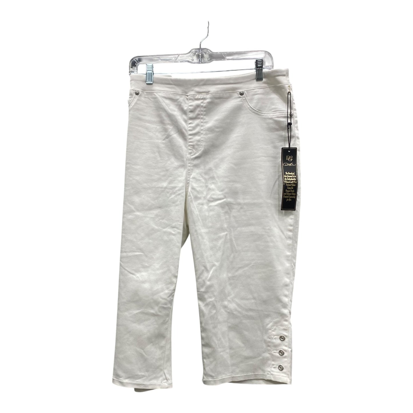 Capris By Diane Gilman In White, Size:18