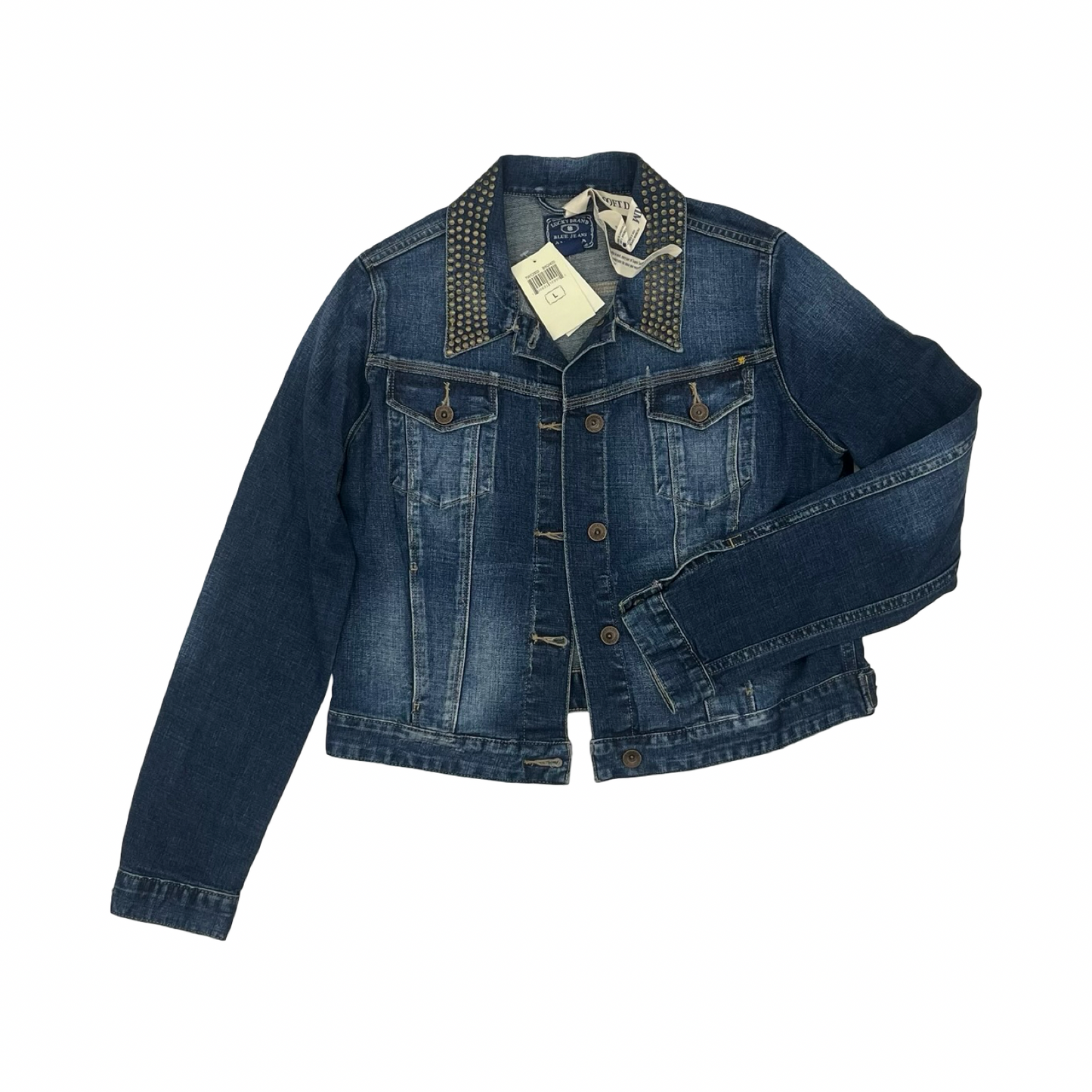 Jacket Denim By Lucky Brand In Blue Denim, Size:L