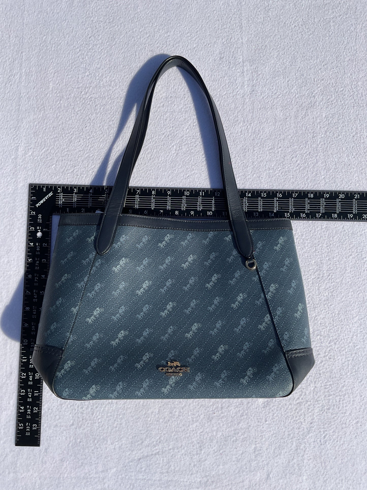 Handbag Designer By Coach In Blue, Size:Large / as is