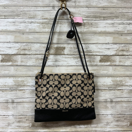 Handbag Designer By Coach In Black & Tan, Size:Small