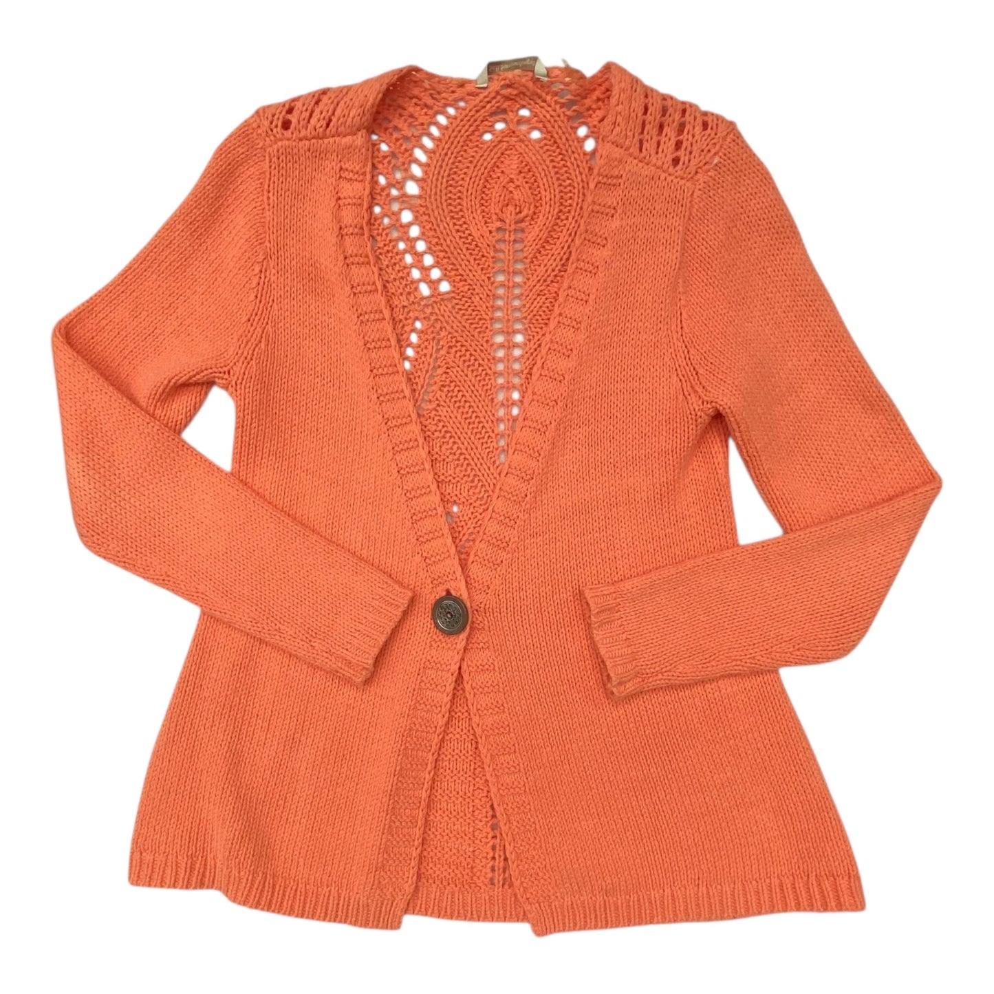 Sweater Cardigan By Soft Surroundings In Coral, Size:M