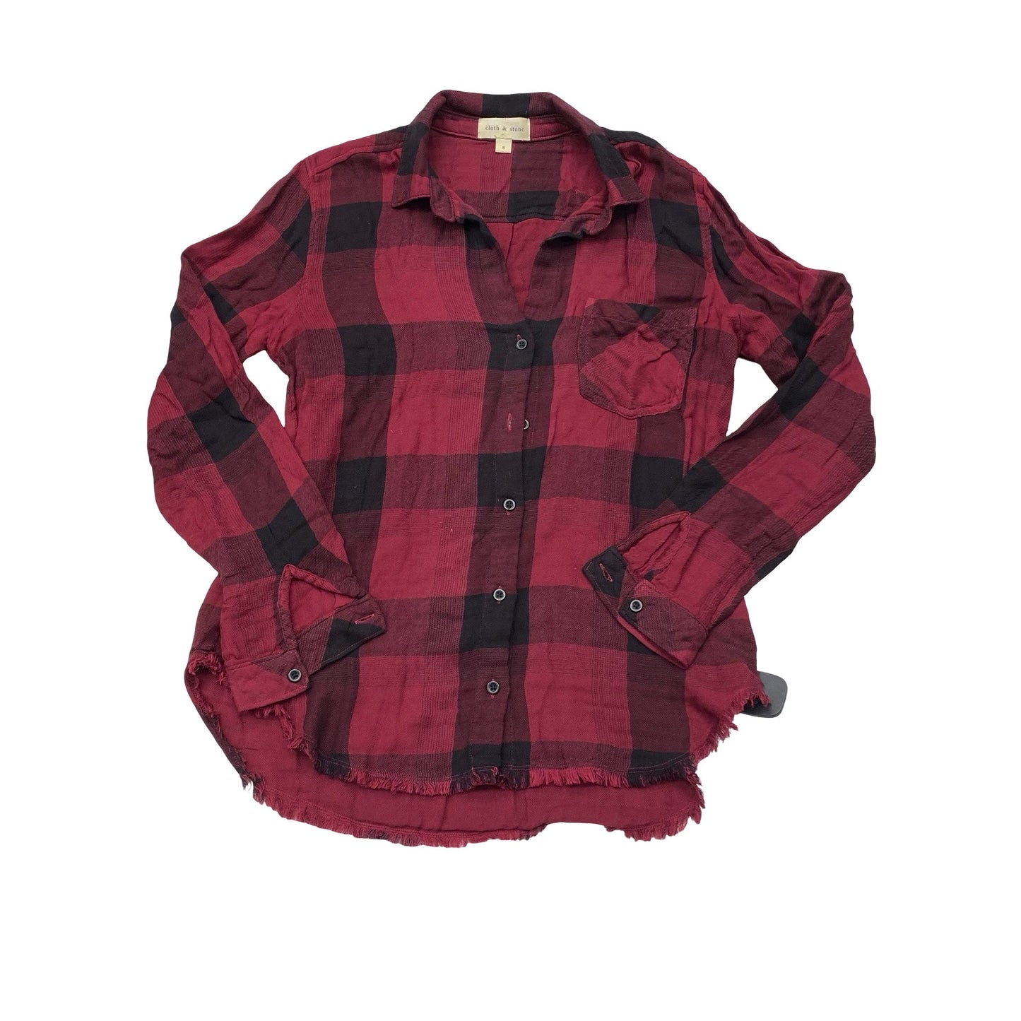 Top Ls By Cloth & Stone In Plaid Pattern, Size:S