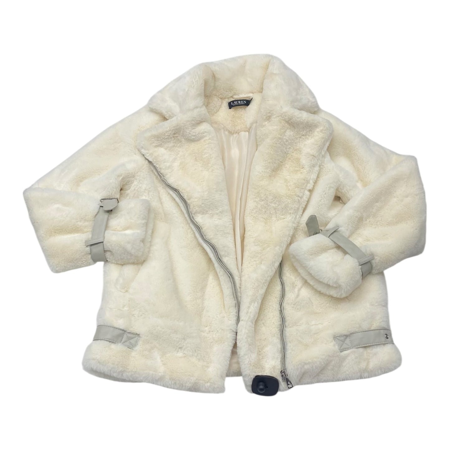 Jacket Faux Fur & Sherpa By Ralph Lauren Black Label In Cream, Size:Xs