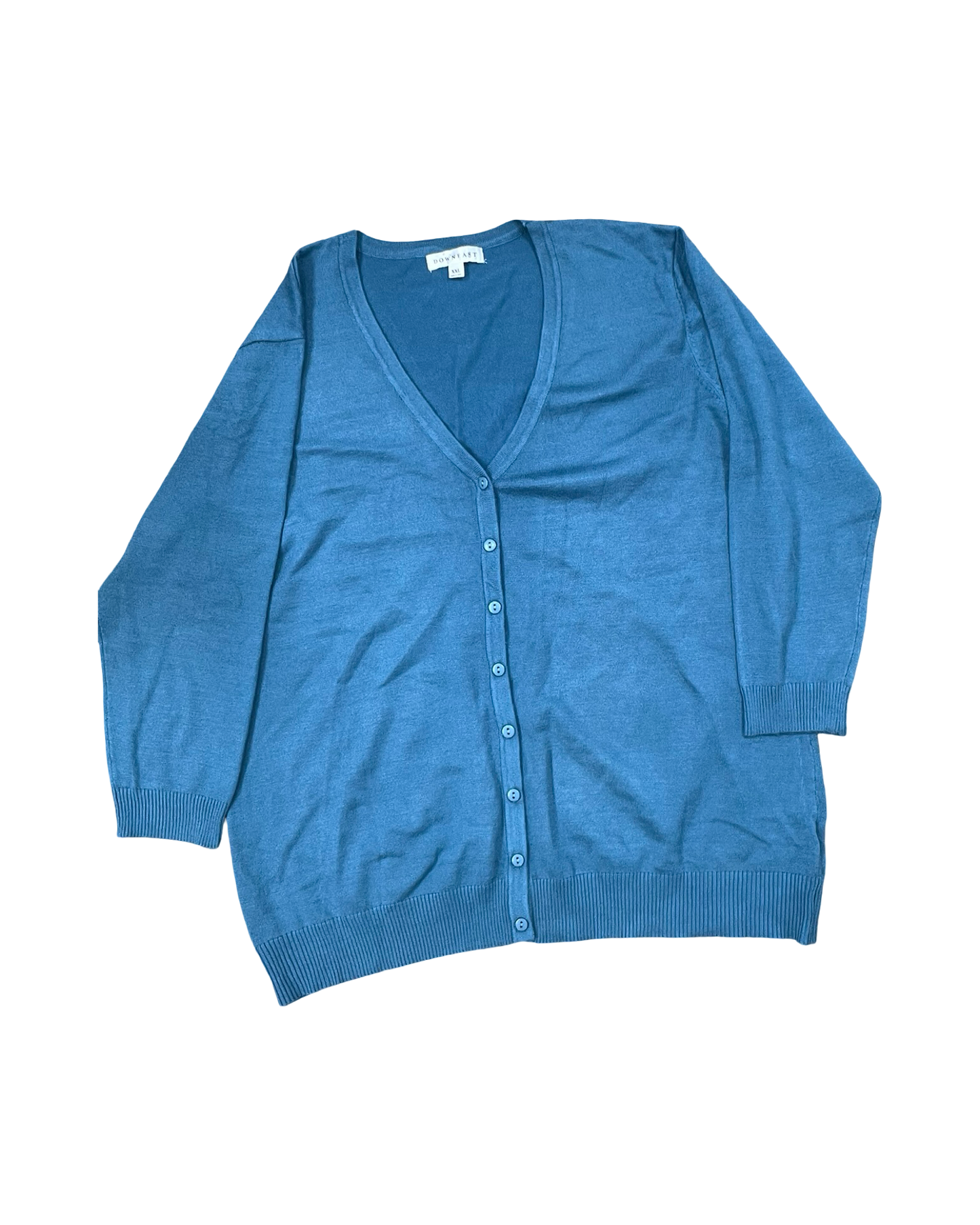 Top 3/4 Sleeve By Downeast In Aqua, Size:1X